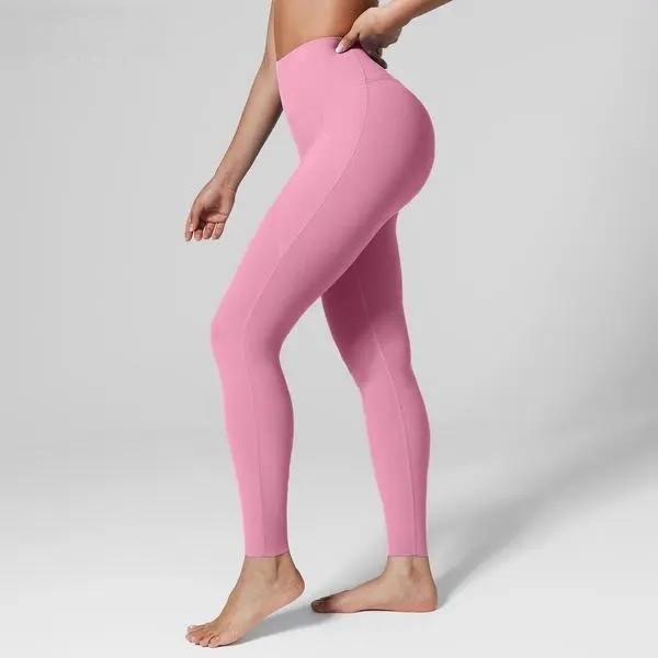 Women's High-Waisted No Front Seam Yoga Pants - Buttery Soft Seamless Leggings with Pockets & UPF 50+